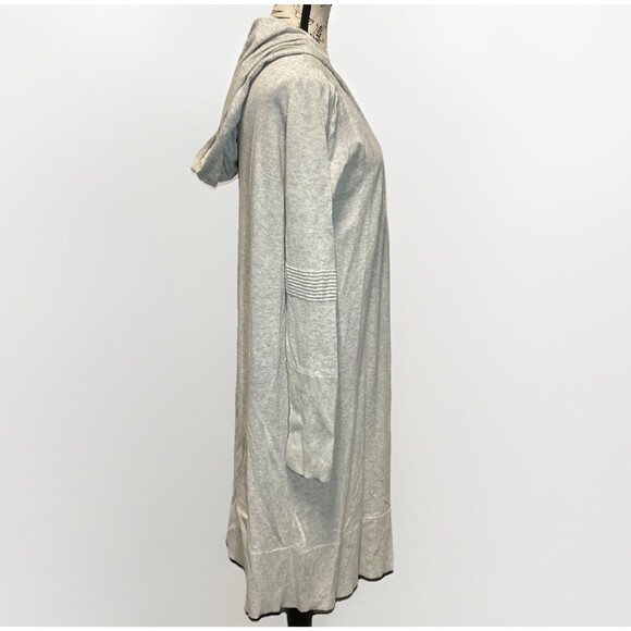 Athleta Hooded Cardigan Open Front Duster Light Grey Women’s Medium - Picture 8 of 12